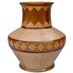 #184 walnut, butternut, quilted maple 18”h x 15”d