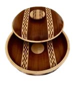 #B231. Mahogany, Maple 5”h x 14”d