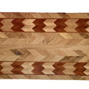 #CB256. White Oak, Brazilian Cherry. 16” X 9/34”