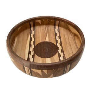 #B243. Hickory, walnut, maple 15" x 6"