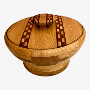 #B253. White oak, walnut 13" x 9"